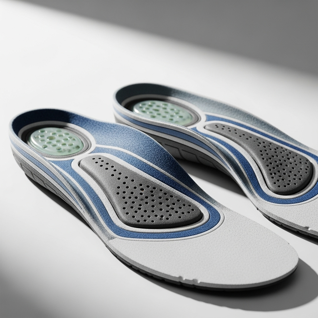 Generate a high-quality, relevant image prompt for an article about: Foot Pain Relief Insole For Pla