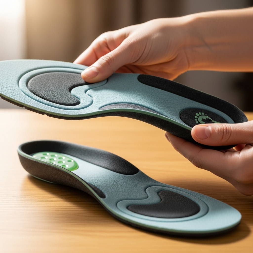 Generate a high-quality, relevant image prompt for an article about: Foot Pain Relief Insole For Pla